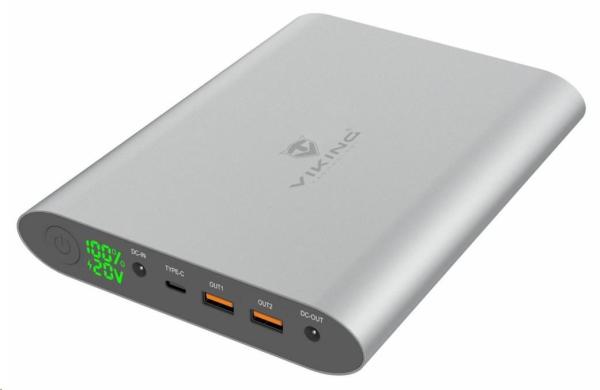 Viking notebooková power banka Smartech II Quick Charge 3.0 40000mAh,  šedá