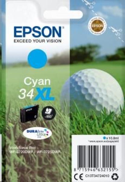 Atramentová tyčinka EPSON Singlepack "Golf" Cyan 34XL DURABrite Ultra Ink 10,8 ml