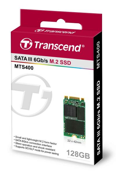 TRANSCEND Industrial SSD MTS400S 128GB,  M.2 2242,  SATA III 6 Gb/ s,  MLC