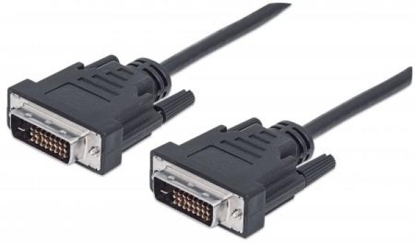 MANHATTAN kábel DVI-D Dual Link Male na DVI-D Dual Link Male,  čierny,  3 m