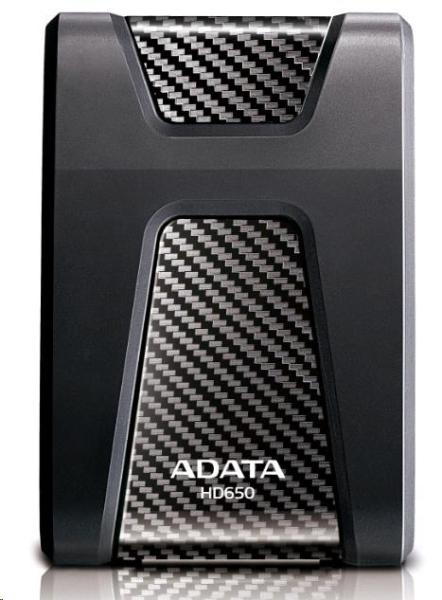 Externý pevný disk ADATA 4TB 2, 5" USB 3.1 DashDrive Durable HD650,  čierny (gumový,  odolný voči nárazom)1