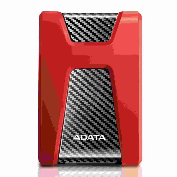 Externý pevný disk ADATA 2TB 2, 5" USB 3.1 DashDrive Durable HD650,  červený (gumový,  odolný voči nárazom)