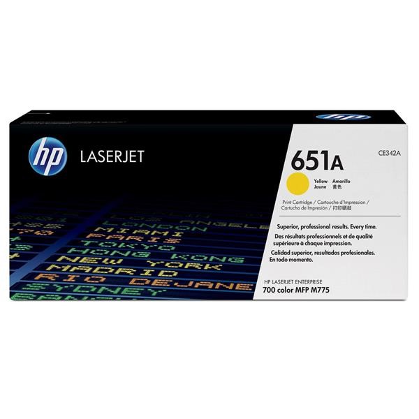 HP 651A Yellow LJ Toner Cart,  CE342A (16, 000 pages)0 