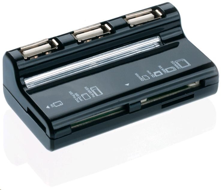 CONNECT IT USB 2.0 hub 3 porty + čtečka karet BOOT0 
