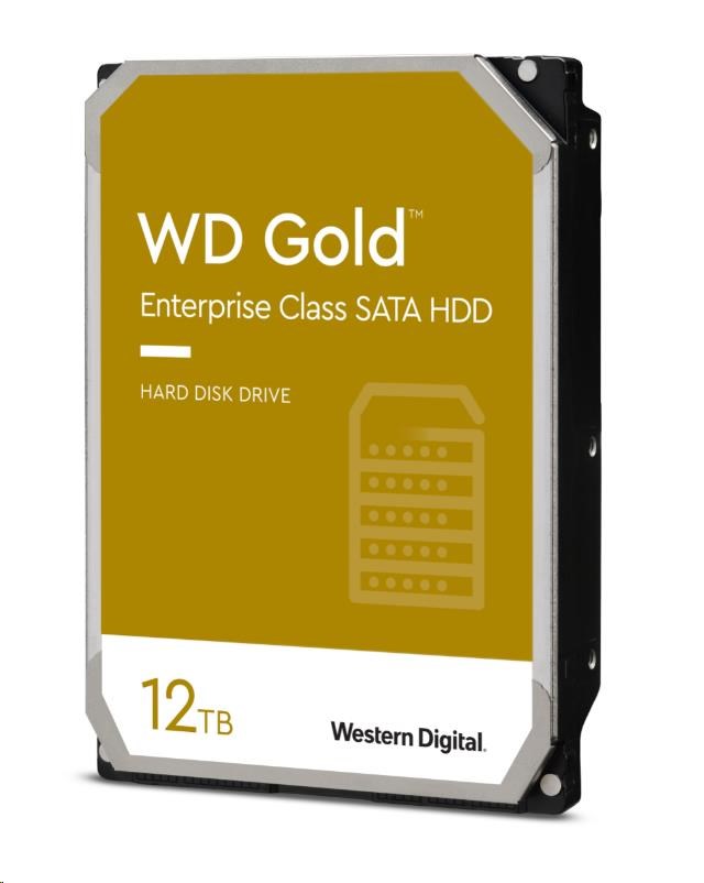 WD GOLD WD121KRYZ 12TB SATA/  6Gb/ s 256MB cache 7200 otáčok za minútu,  CMR,  Enterprise2 