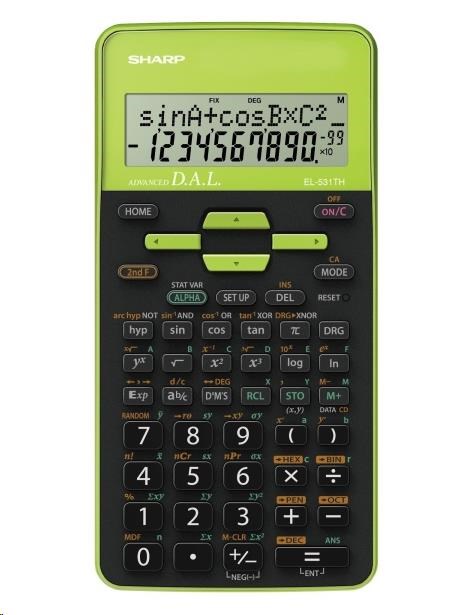 SHARP kalkulačka - EL531THGR - zelená - box0 