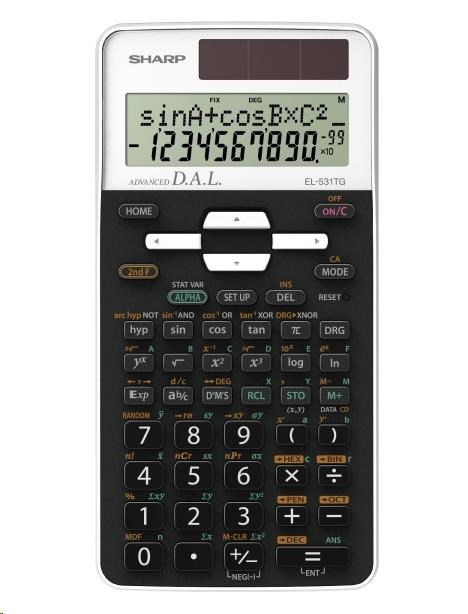 SHARP kalkulačka - EL531TGWH - bílá - box - Solární + baterie0 