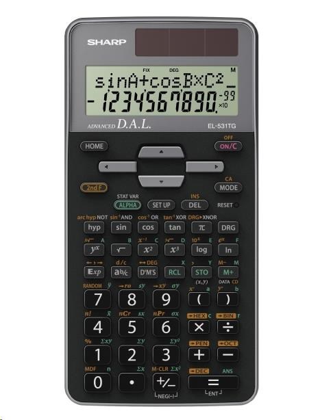 SHARP kalkulačka - EL531TGGY - šedá - box - Solární + baterie0 