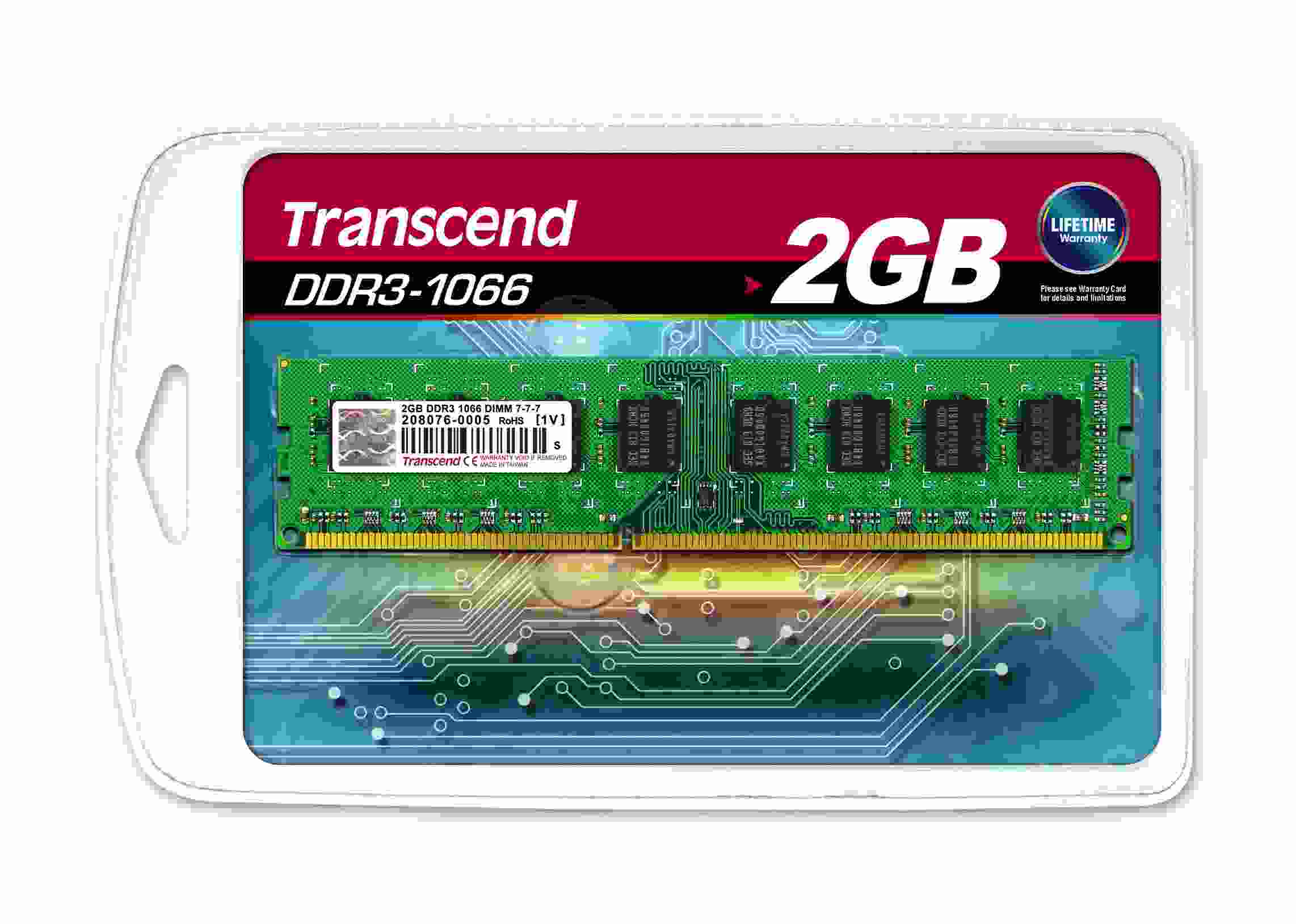 DDR3 DIMM 2GB 1333MHz TRANSCEND 1Rx8 CL91 