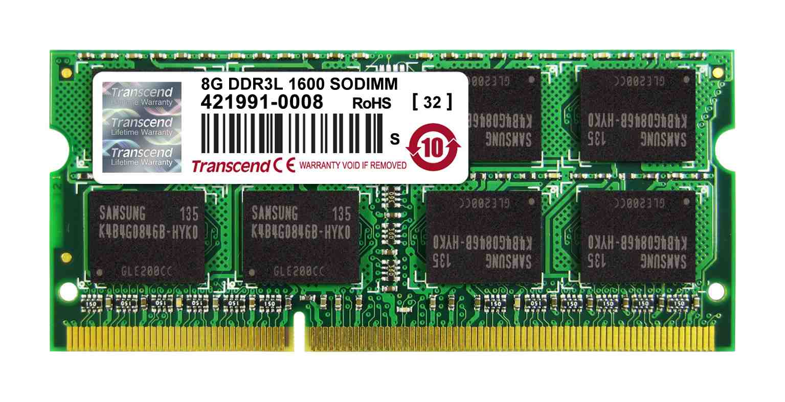 SODIMM DDR3L 8GB 1600MHz TRANSCEND 2Rx8 CL110 