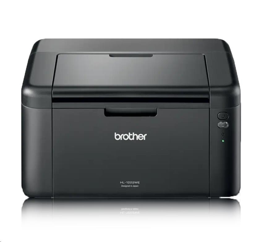 BROTHER tiskárna laserová mono HL-1222WE - A4, 20ppm, 2400x600, 32MB, GDI, USB 2.0, WIFI, 150l, startovací toner 1500str0 