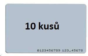 Karta ISO v balení 10 ks ,  RFID 125 kHz EM4200,  RO,  vytlačené číslo štítku na karte0 