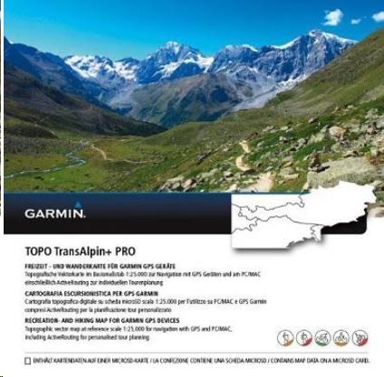Garmin - Turist. mapa Alpy a Rakousko, Topo TransAlpine+ PRO, microSD/SD0 