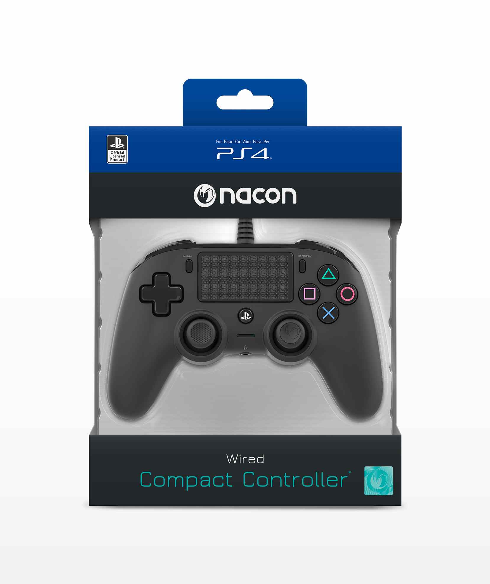 Nacon Wired Compact Controller - ovladač pro PlayStation 4 - černý4 