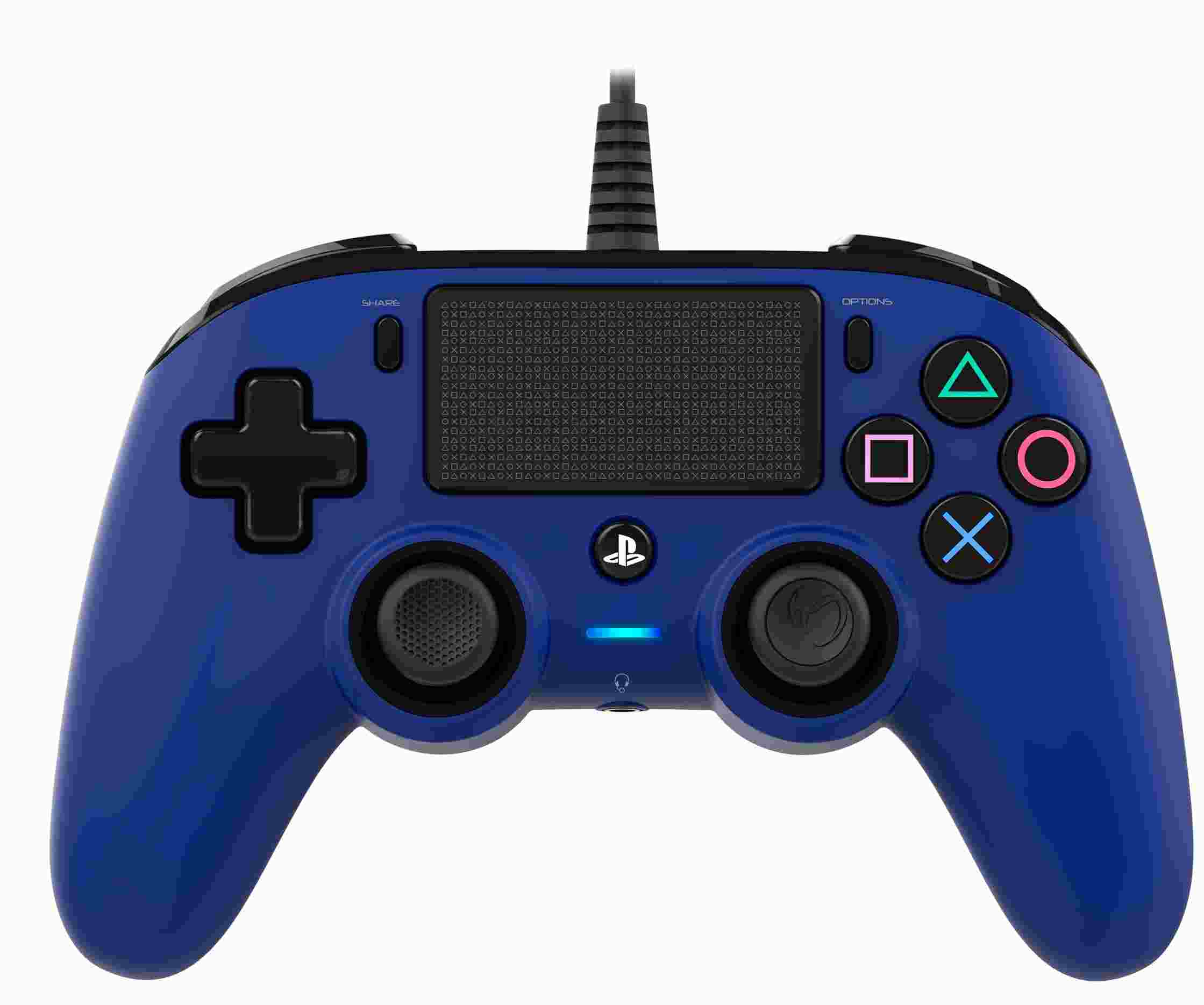 Nacon Wired Compact Controller - ovladač pro PlayStation 4 - modrý0 