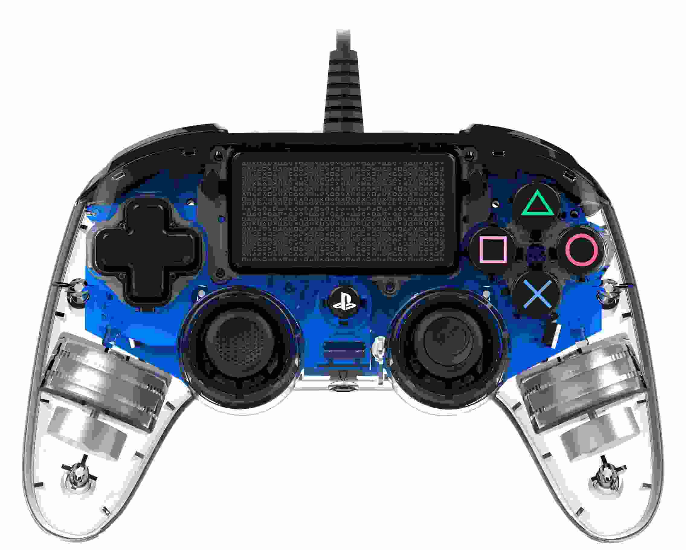 Nacon Wired Compact Controller - ovladač pro PlayStation 4 - průhledný modrý5 