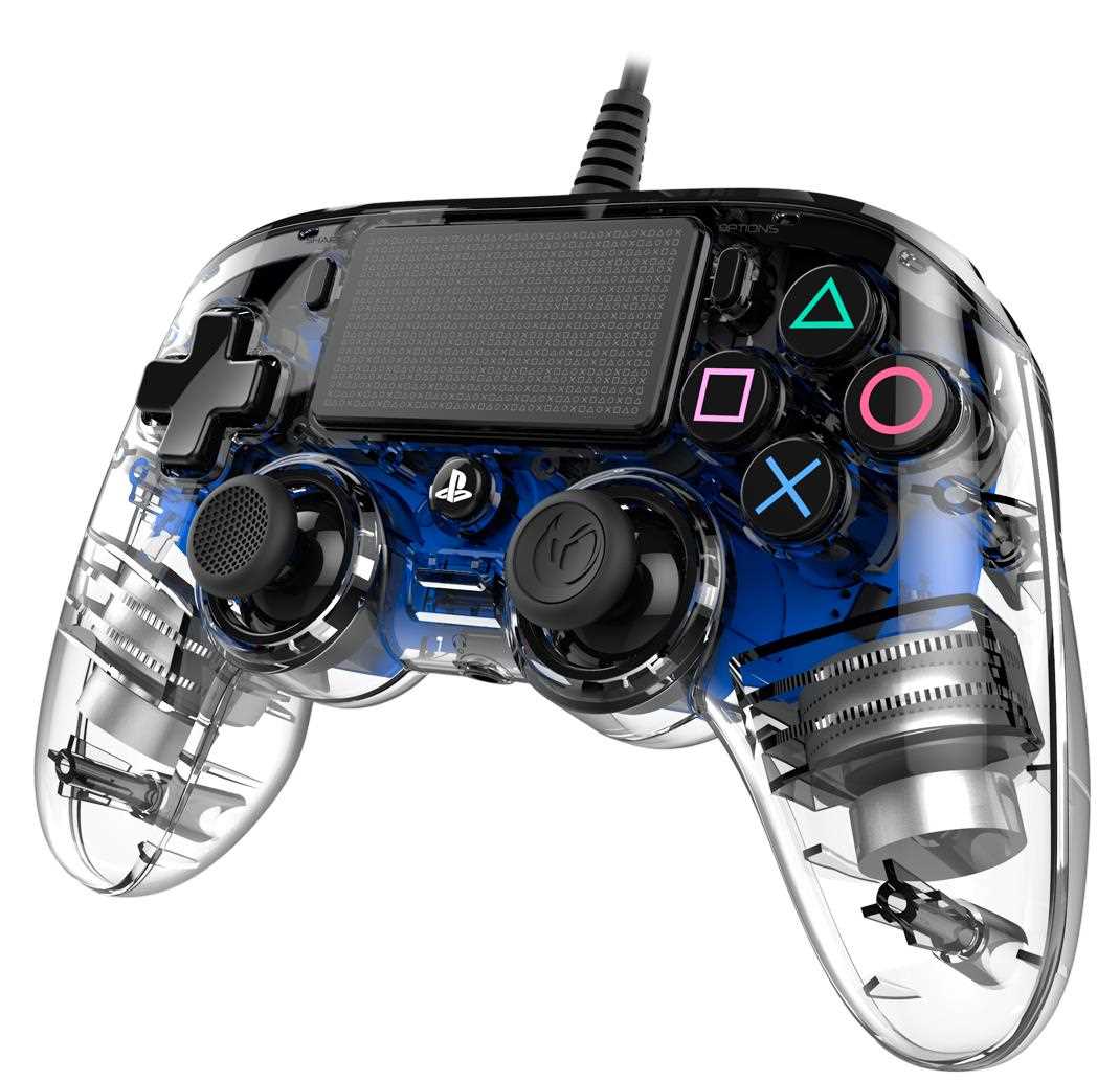 Nacon Wired Compact Controller - ovladač pro PlayStation 4 - průhledný modrý1 