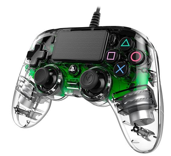 Nacon Wired Compact Controller - ovladač pro PlayStation 4 - průhledný zelený2 