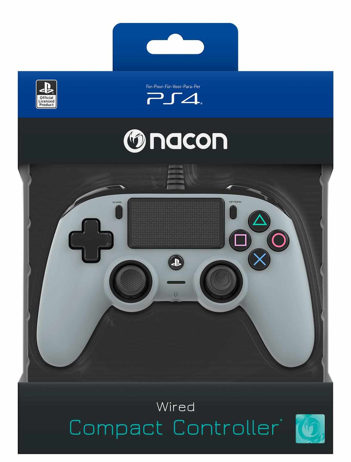 Nacon Wired Compact Controller - ovladač pro PlayStation 4 - šedý2 