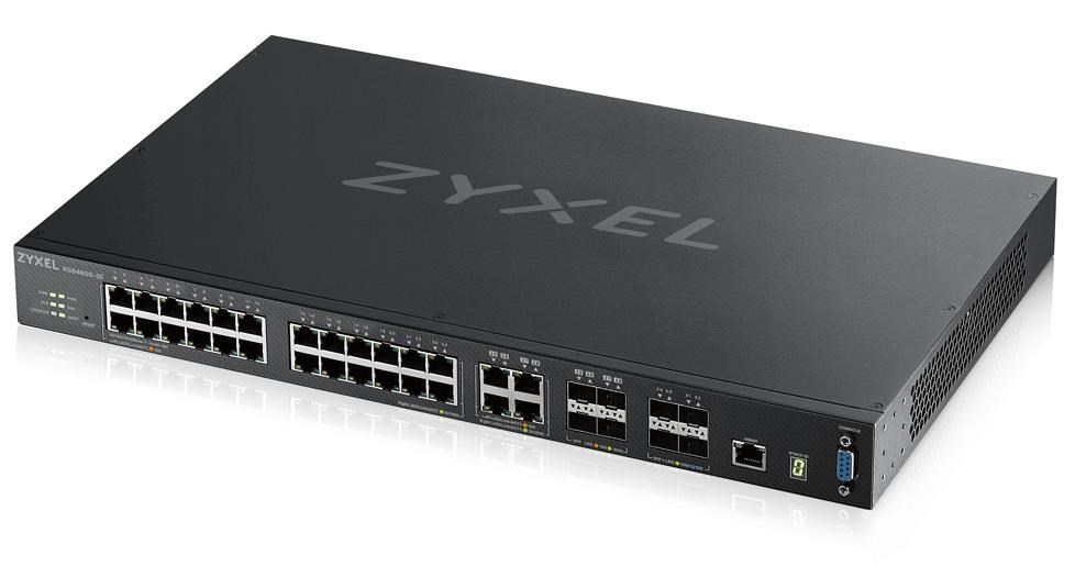 Zyxel XGS4600-32 L3 Managed Switch,  24x gigabit RJ45,  4x gigabit/ SFP,  4x 10G SFP+,  stohovateľný,  dvojitý zdroj napájani0 