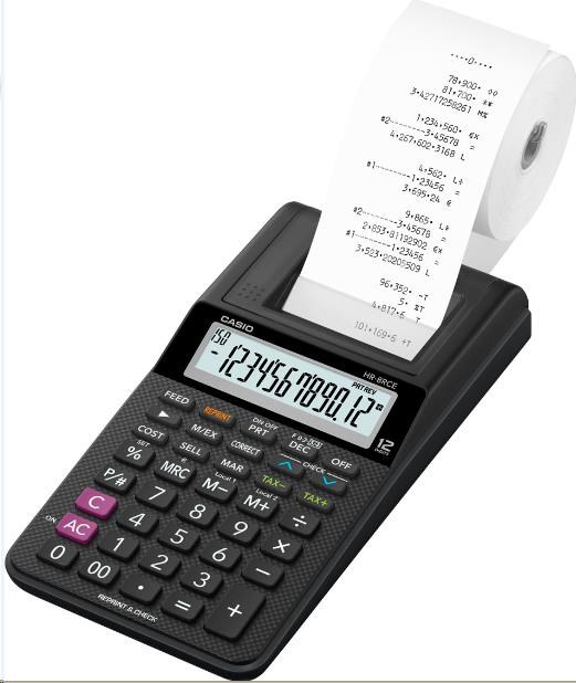 CASIO kalkulačka HR 8 RCE BK, Tiskový klakulátor0 