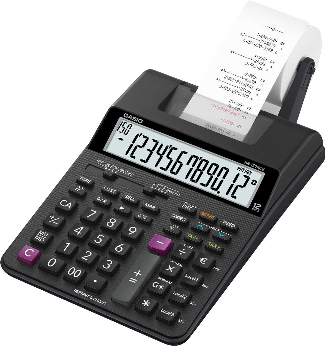 CASIO kalkulačka HR 150 RCE,  Tiskový klakulátor0 