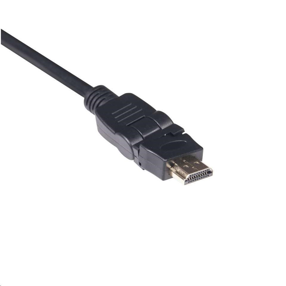 Kábel HDMI Club3D 2.0 4K60Hz UHD,  360 otočné konektory (M/ M),  2 m0 