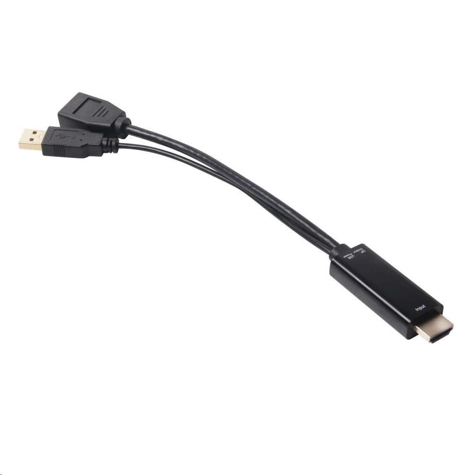 Adaptér HDMI Club3D 1.4 na DisplayPort 1.1 (M/ F),  napájanie USB,  18 cm3 