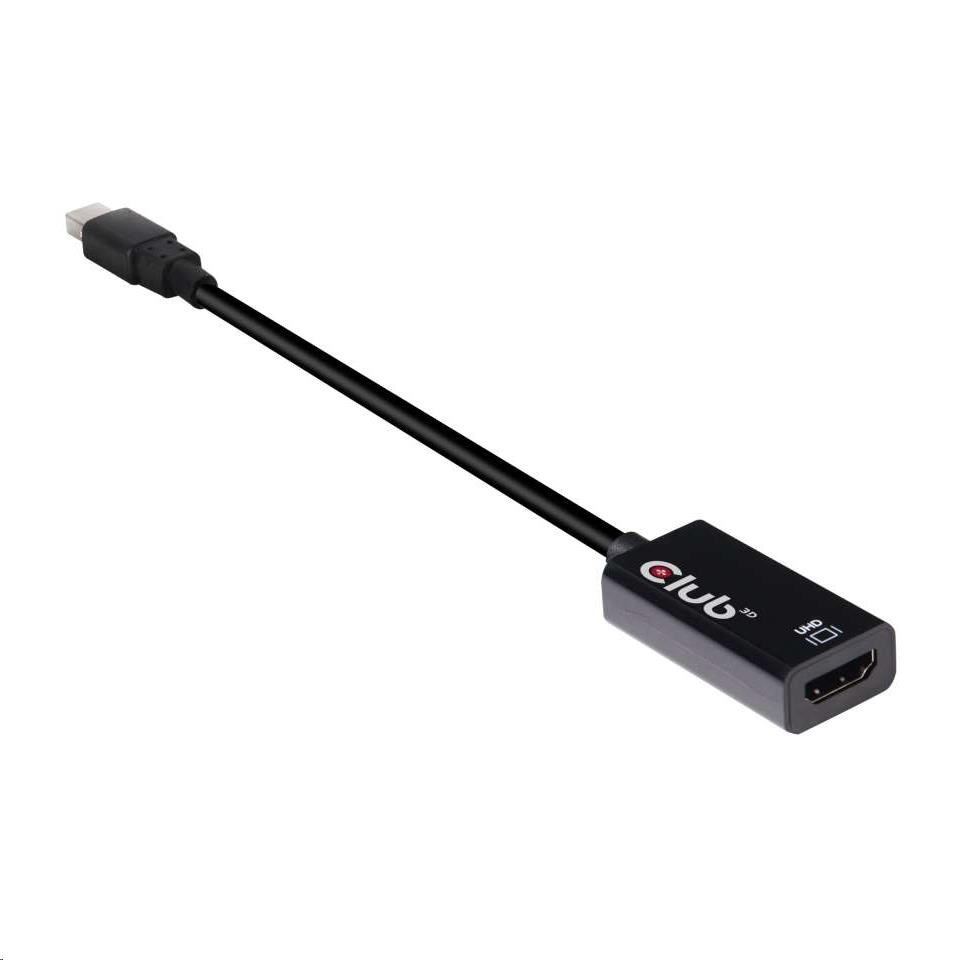 Club3D Adaptér aktívny mini DisplayPort 1.4 na HDMI 2.0b,  HDR (M/ F),  16cm0 