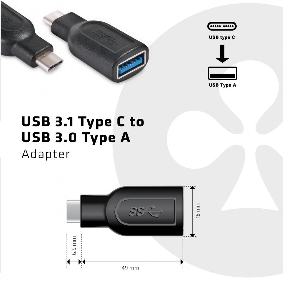 Club3D Redukcia USB 3.1 Type-C na USB 3.0 Typ A (M/ Ž)1 