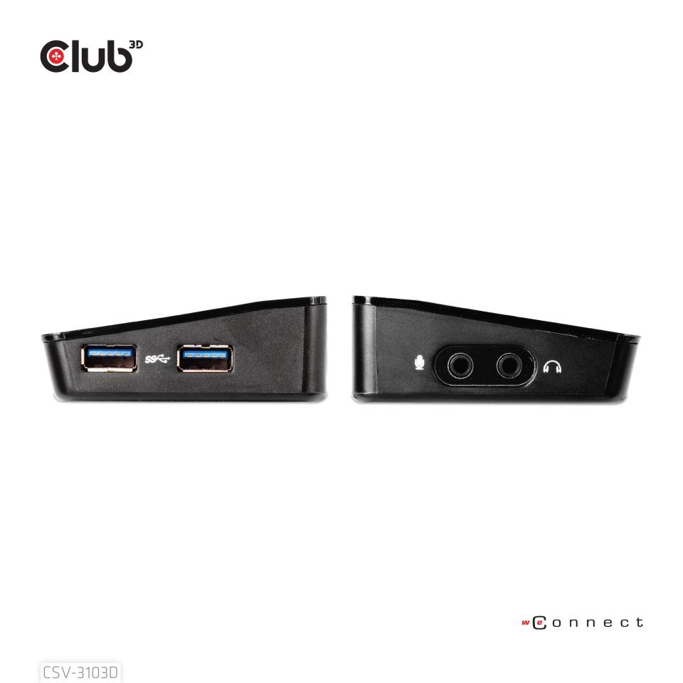 Club3D Dokovací stanice USB 3.2 Gen1 UHD 4K s certifikací DisplayLink®,  1xHDMI,  1xDP,  1xDVI-D8 