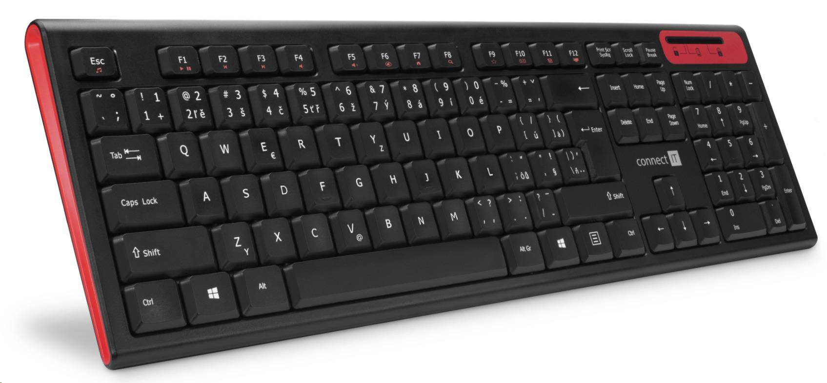 CONNECT IT Multimediální bezdrátová klávesnice,  CZ + SK layout,  černá0 