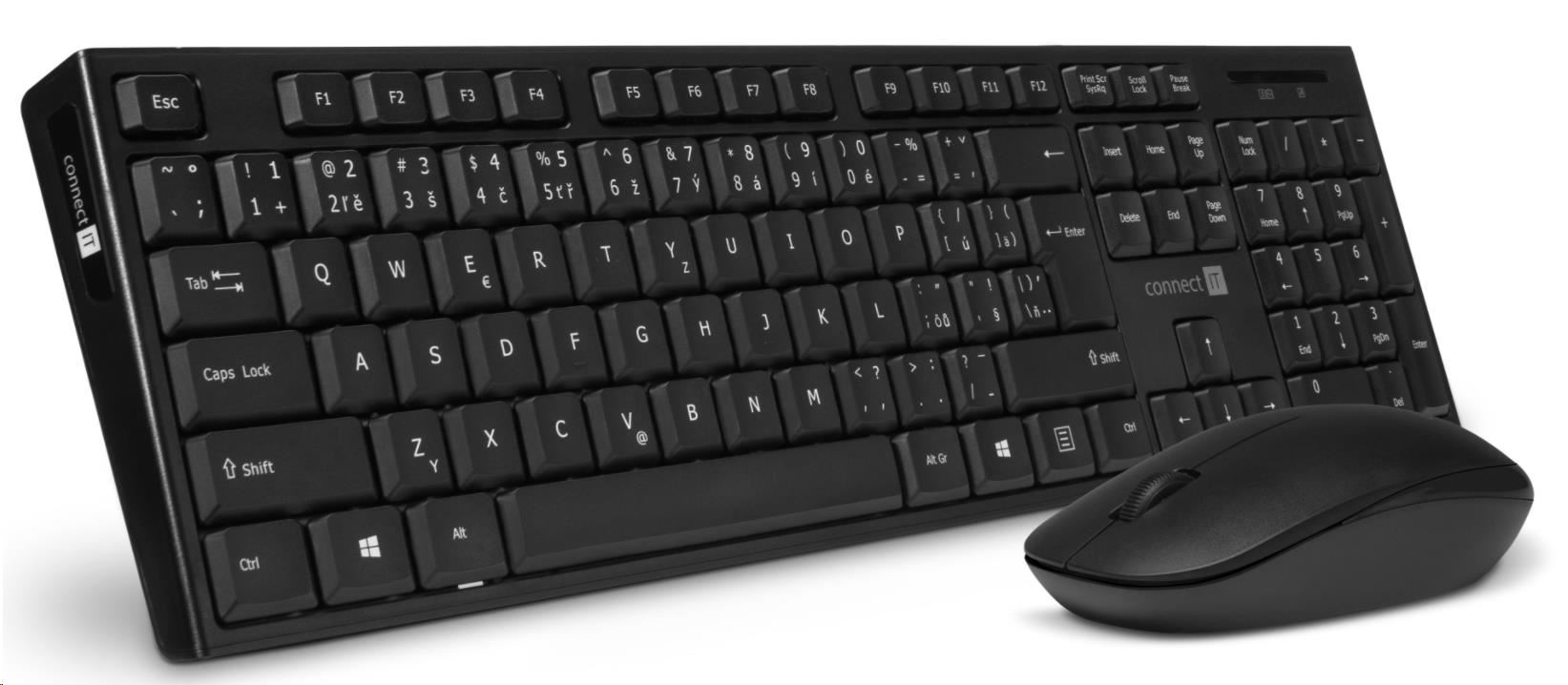 CONNECT IT Combo bezdrôtová čierna klávesnica + myš,  CZ + SK rozloženie4 