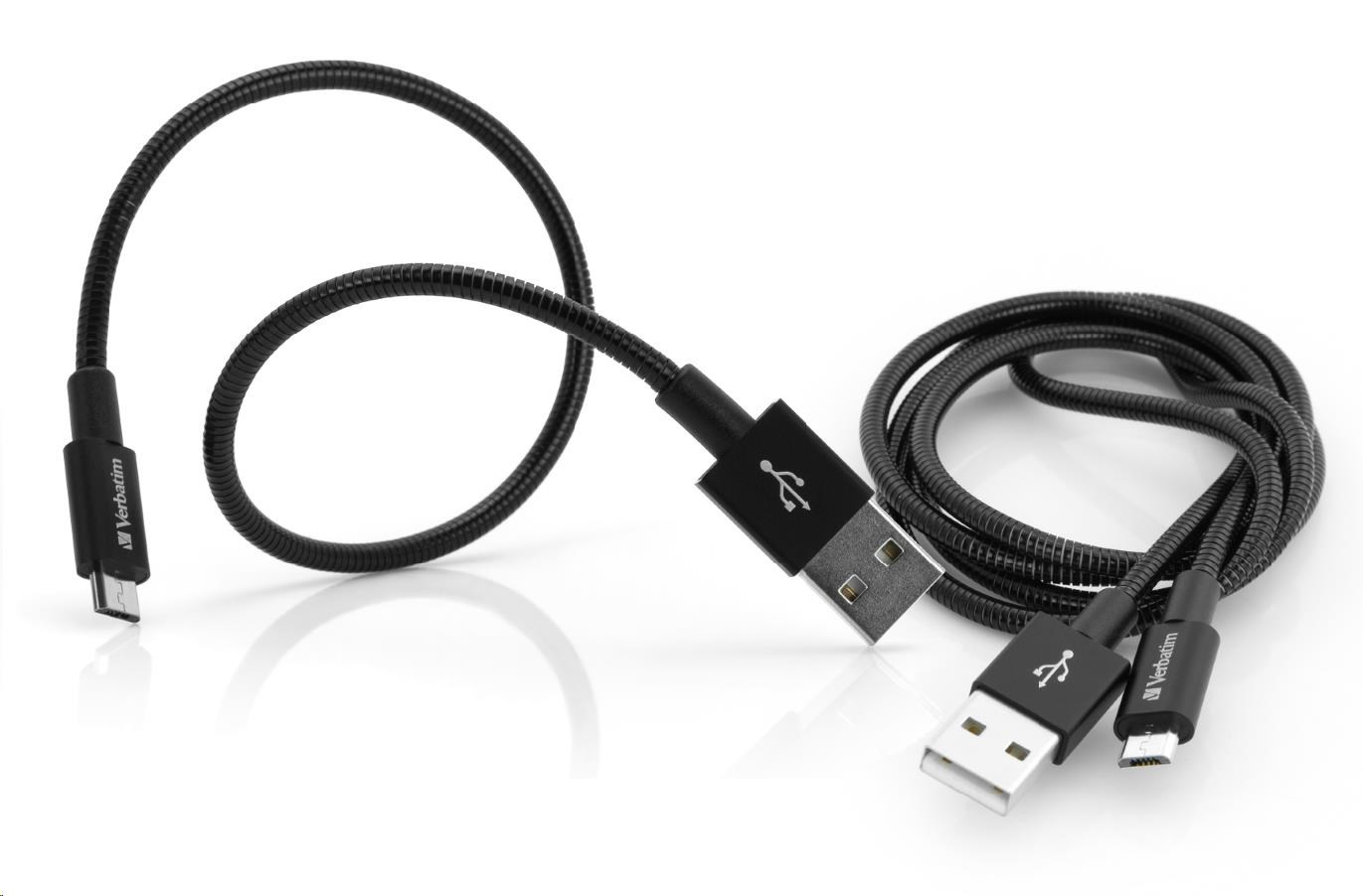 VERBATIM Micro B USB kábel Sync & Charge 100 cm (čierny) + Verbatim Micro B USB kábel Sync & Charge 30 cm (čierny)2 