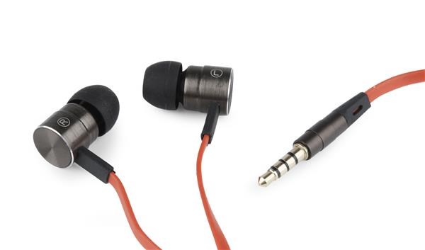 GEMBIRD sluchátka s mikrofonem MHS-EP-LHR pro MP3,  kovová,  Black0 