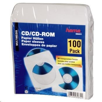 Hama ochranné obaly na CD/DVD, papierové, biele, 100 ks2 
