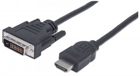 MANHATTAN HDMI samec na DVI-D 24+1 samec,  dvojlinkové prepojenie,  čierna farba,  1, 8 m4 