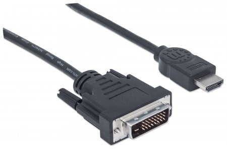MANHATTAN HDMI samec na DVI-D 24+1 samec,  dvojlinkové prepojenie,  čierna farba,  1, 8 m1 