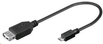 PREMIUMCORD Redukcia USB 2.0 A - Micro B OTG,  kábel (F/ M,  kompatibilný s On The Go)0 