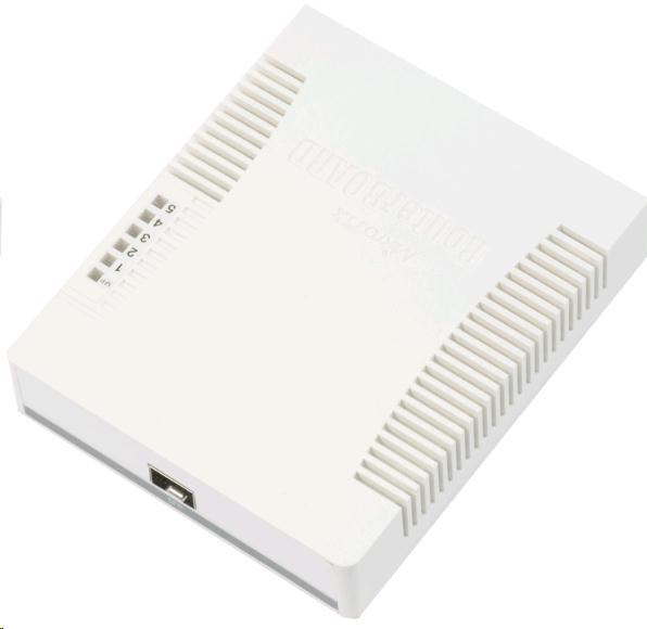 MikroTik RouterBOARD RB260GS (CSS106-5G-1S),  procesor Taifatech TF470,  výkonný konfigurovateľný prepínač,  5x LAN,  1xSFP1 