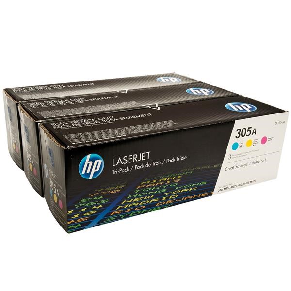 HP 305A CMY 3-pack LJ Toner Cart,  CF370AM (2, 600 /  2, 600 /  2, 600 pages)0 