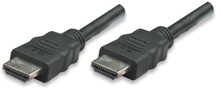 MANHATTAN HDMI kábel s Ethernetom,  HEC,  ARC,  3D,  4K,  tienený,  1 m,  čierny0 