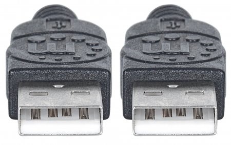 MANHATTAN USB kábel 2.0, typ A samec na typ A samec, 3 m, čierna2 