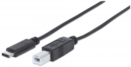 MANHATTAN Hi-Speed USB-C kábel,  C samec /  B samec,  2 m,  čierny1 