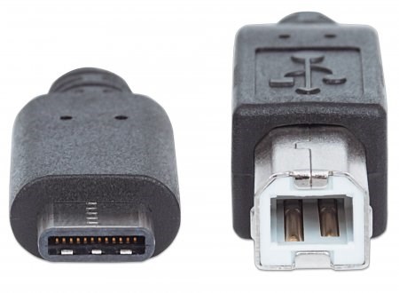 MANHATTAN Hi-Speed USB-C kábel,  C samec /  B samec,  2 m,  čierny0 