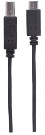 MANHATTAN Hi-Speed USB-C kábel,  C samec /  B samec,  2 m,  čierny3 
