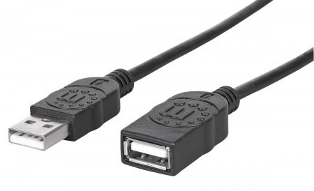MANHATTAN USB kábel 2.0 predĺženie A muž /  A žena 1, 8 m čierna0 