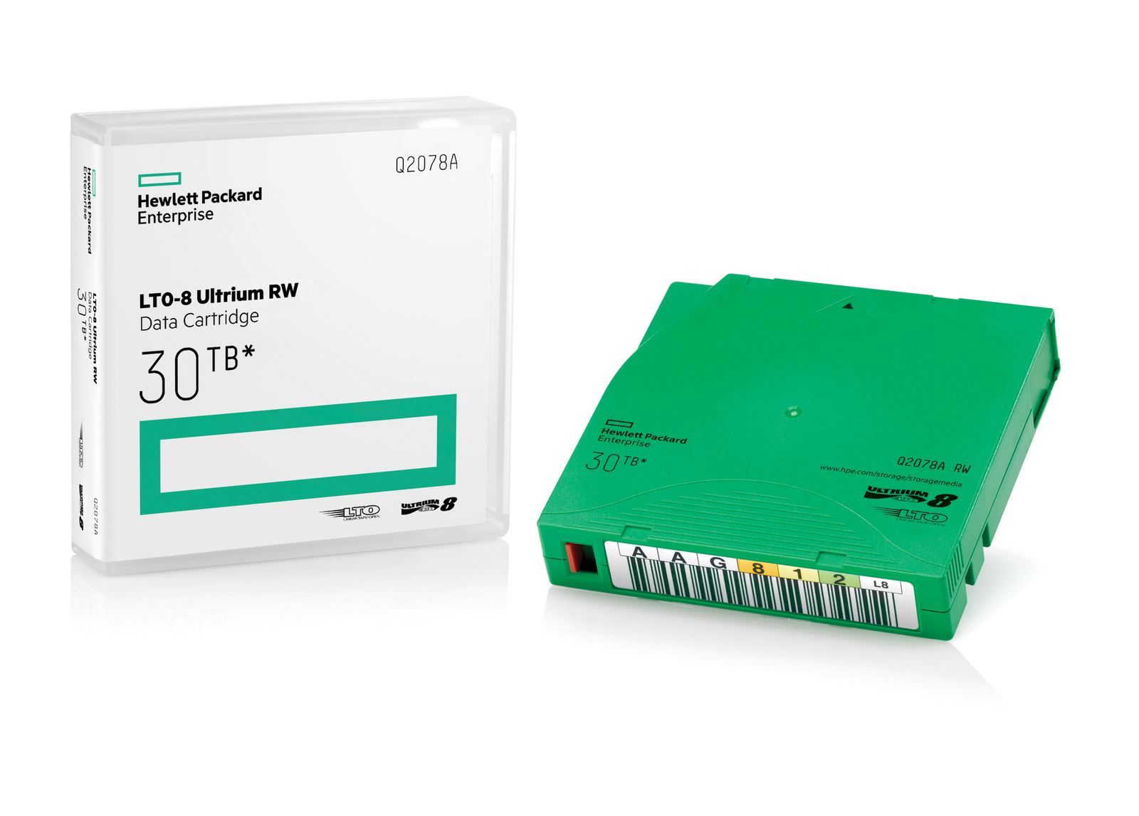 HPE LTO-8 Ultrium 30 TB RW 20 Data Cartridges Non Custom Labeled with Cases0 