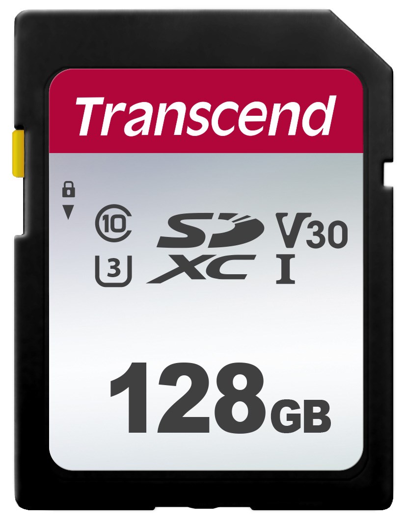 Karta TRANSCEND SDXC 128GB 300S,  UHS-I U3 V30 (R:100W:25 MB/ s)0 