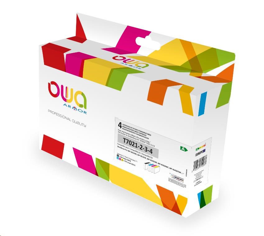 OWA Armor cartridge pro EPSON 4-PACK pro WF4015/ 4515 CMYK 46ml+3x22ml, T7021/ 22/ 23/ 240 